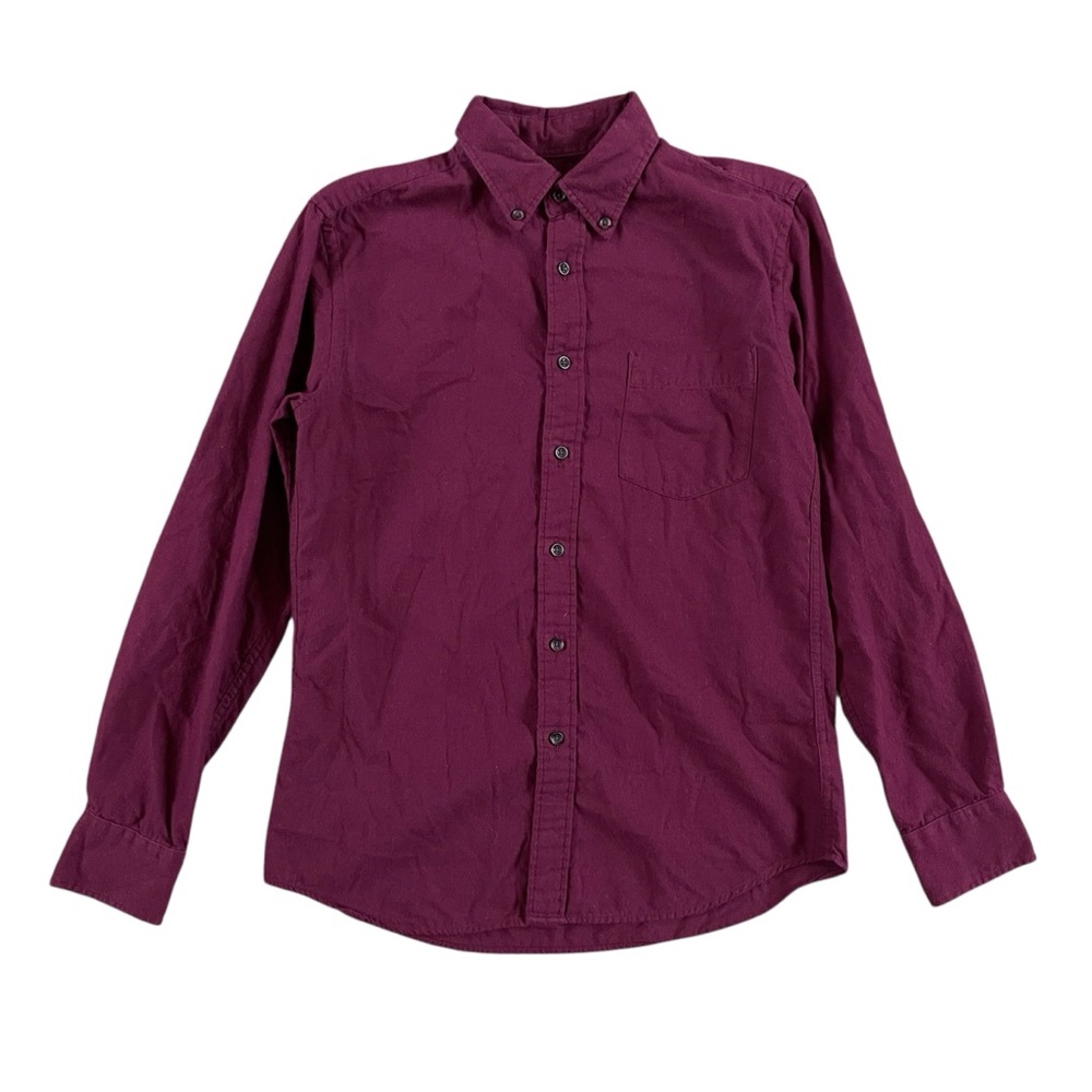 Uniqlo Men's Burgundy Button-Up Shirt